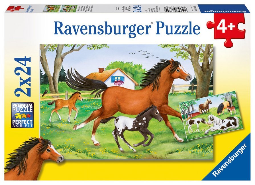 Ravensburger Kinderpuzzle - 08882 Welt der Pferde - Puzzle für Kinder ab 4 Jahren, mit 2x24 Teilen main product photo