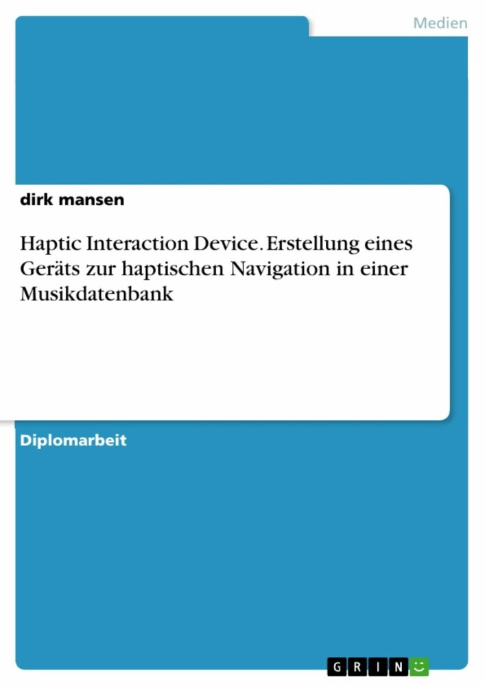 Haptic Interaction Device. Erstellung eines Geräts zur haptischen Navigation in einer Musikdatenbank main product photo