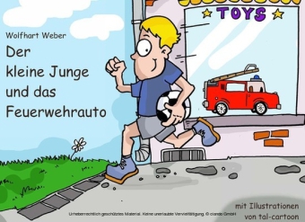 Der kleine Junge und das Feuerwehrauto