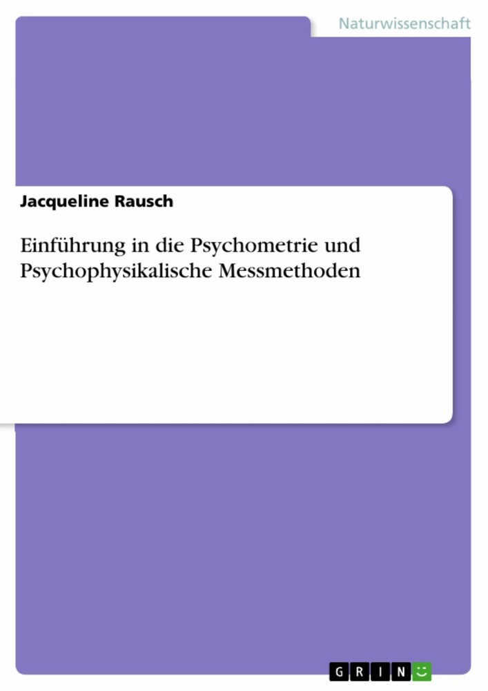 Einführung in die Psychometrie und Psychophysikalische Messmethoden main product photo