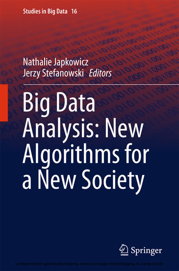 Big Data Analysis: New Algorithms for a New Society main product photo
