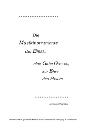Die Musikinstrumente der Bibel