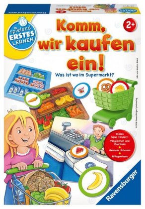 Ravensburger 24721 - Komm, wir kaufen ein! - Lernspiel für die Kleinen - Zuordnungsspiel für Kinder ab 2 Jahren, Spielend erstes Lernen für 1-4 Spieler