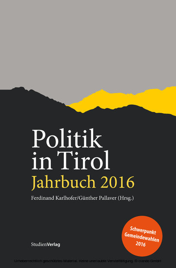 Politik in Tirol. Jahrbuch 2016 main product photo