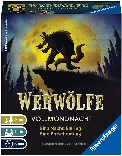 Ravensburger 26703 - Werwölfe - Vollmondnacht, Gesellschaftsspiel ab 9 Jahren, Actionsspiel für 3-10 Spieler, Spielereihe main product photo