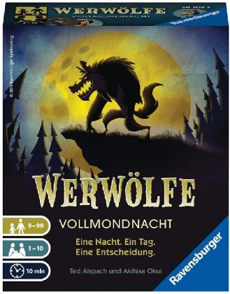 Ravensburger 26703 - Werwölfe - Vollmondnacht, Gesellschaftsspiel ab 9 Jahren, Actionsspiel für 3-10 Spieler, Spielereihe