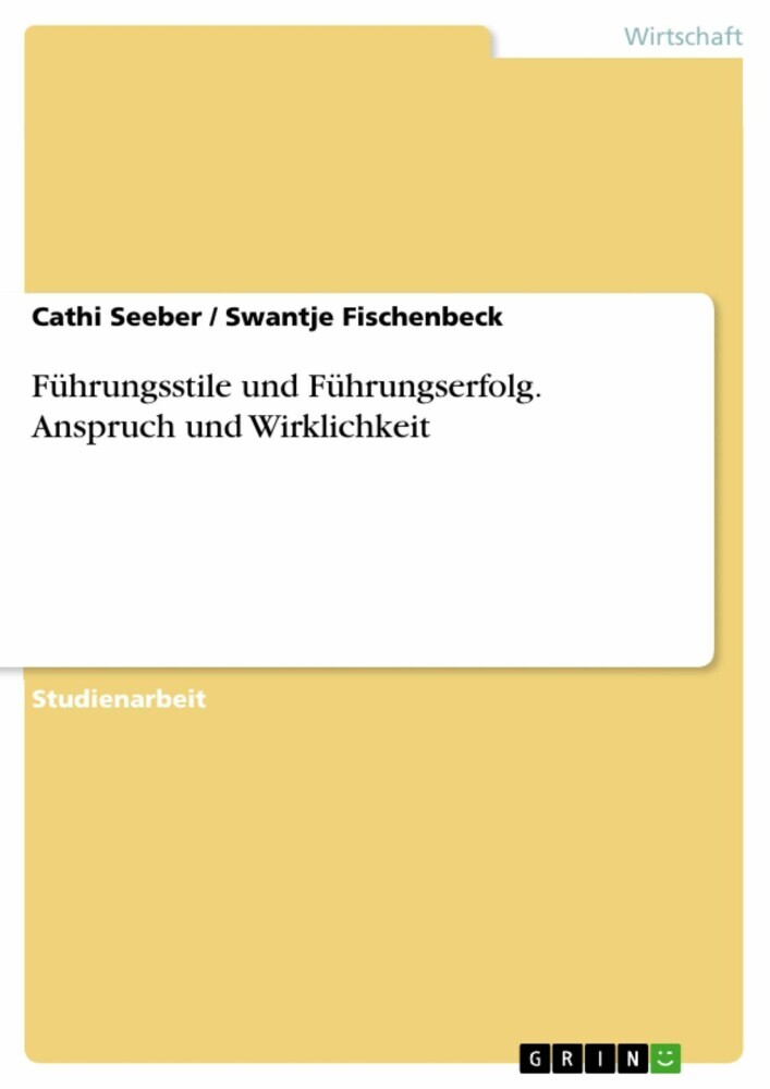 Führungsstile und Führungserfolg. Anspruch und Wirklichkeit main product photo