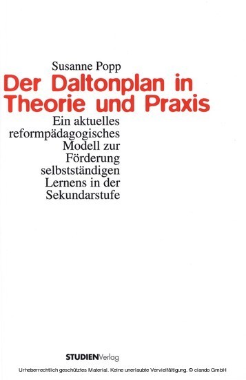 Der Daltonplan in Theorie und Praxis main product photo