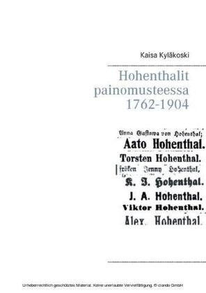 Hohenthalit painomusteessa 1762-1904