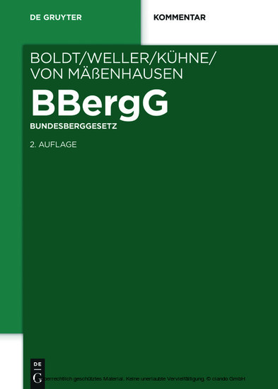 BBergG Bundesberggesetz main product photo