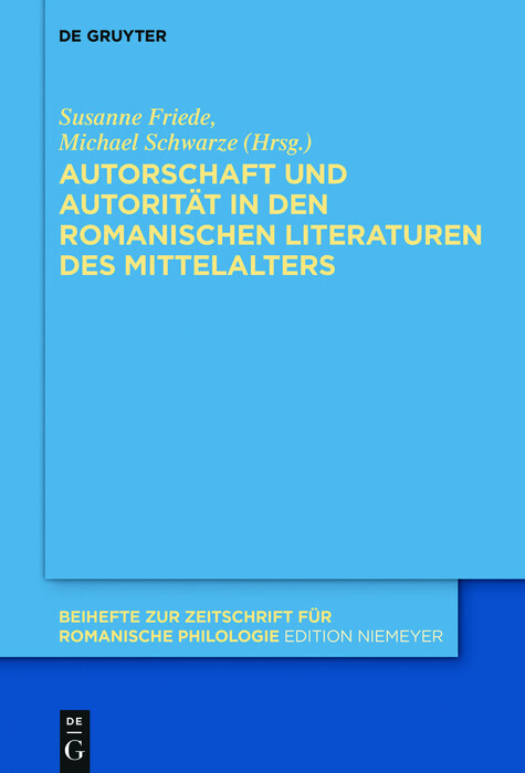 Autorschaft und Autorität in den romanischen Literaturen des Mittelalters main product photo