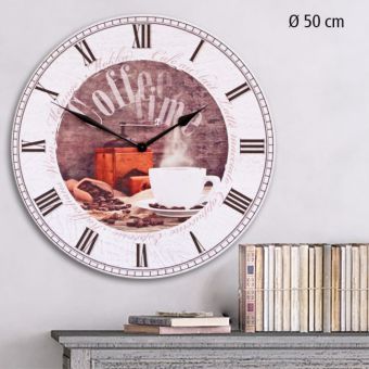 Wanduhr "Coffee Time" groß