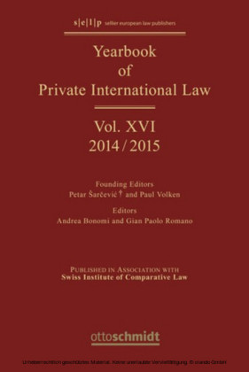 Yearbook of Private International Law Vol. XVI