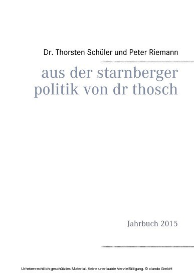 Aus der Starnberger Politik von Dr. Thosch main product photo