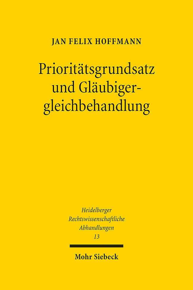 Prioritätsgrundsatz und Gläubigergleichbehandlung main product photo
