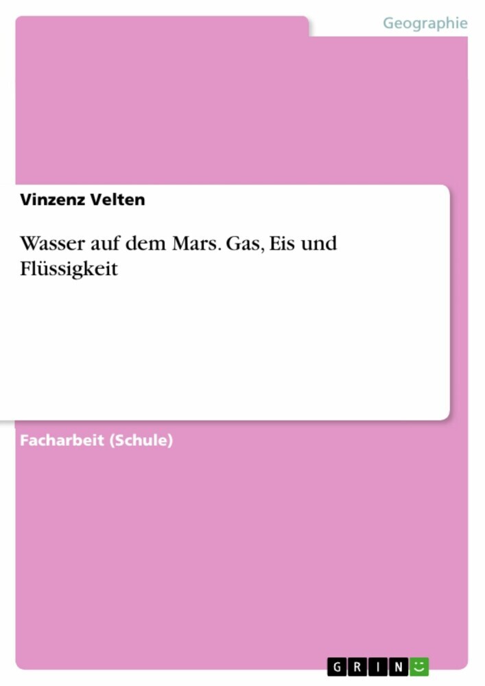 Wasser auf dem Mars. Gas, Eis und Flüssigkeit main product photo