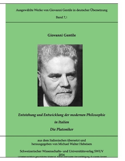 Entstehung und Entwicklung der modernen Philosophie in Italien main product photo