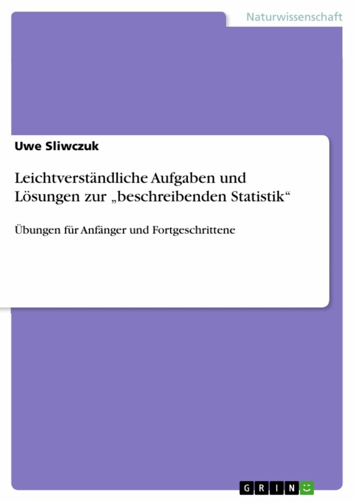 Leichtverständliche Aufgaben und Lösungen zur 'beschreibenden Statistik' main product photo