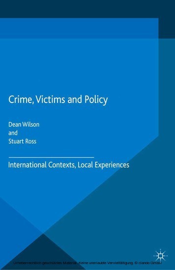 Crime, Victims and Policy main product photo
