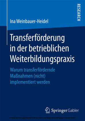 Transferförderung in der betrieblichen Weiterbildungspraxis