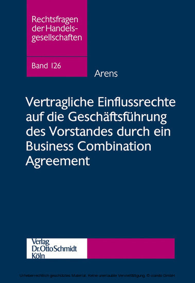 Vertragliche Einflussrechte auf die Geschäftsführung des Vorstandes durch ein Business Combination Agreement main product photo