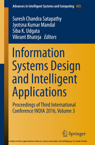 Information Systems Design and Intelligent Applications main product photo