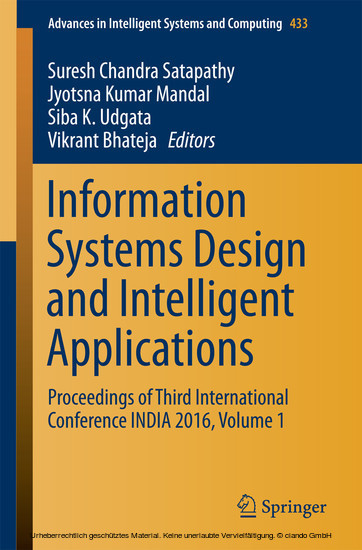 Information Systems Design and Intelligent Applications main product photo