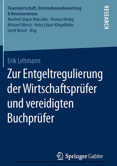 Zur Entgeltregulierung der Wirtschaftsprüfer und vereidigten Buchprüfer main product photo