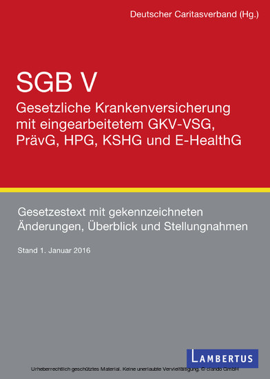 SGB V - Gesetzliche Krankenversicherung mit eingearbeitetem GKV-VSG, PrävG, HPG, KHSG und E-HealthG main product photo