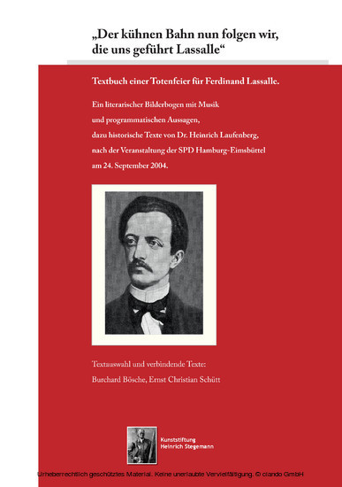 'Der kühnen Bahn nun folgen wir, die uns geführt Lassalle' main product photo