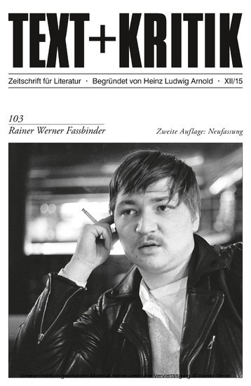 TEXT+KRITIK 103/2. Aufl. Neuf. - Rainer Werner Fassbinder main product photo