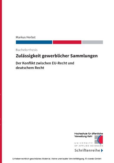 Zulässigkeit gewerblicher Sammlungen main product photo