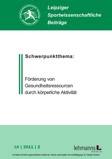 Leipziger Sportwissenschaftliche Beiträge main product photo