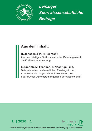 Leipziger Sportwissenschaftliche Beiträge main product photo