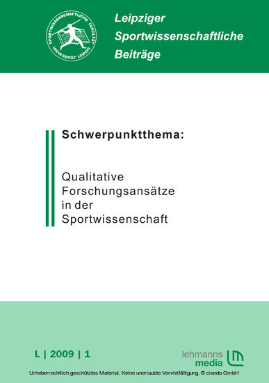 Leipziger Sportwissenschaftliche Beiträge main product photo
