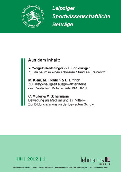 Leipziger Sportwissenschaftliche Beiträge main product photo