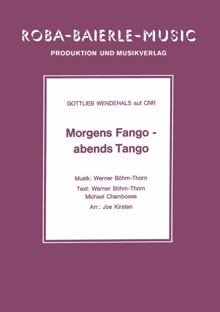 Morgens Fango - abends Tango main product photo