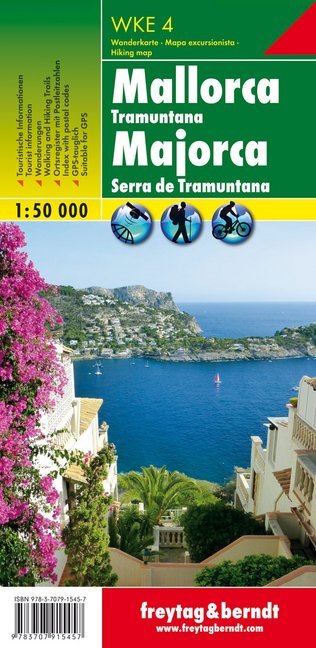 Freytag & Berndt Wanderkarte WKE 4 Mallorca - Tramuntana, Wanderkarte 1:50.000. Majorca - Serra de Tramuntana main product photo