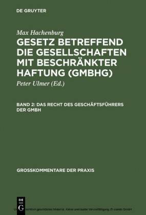 Das Recht des Geschäftsführers der GmbH. Bd.2