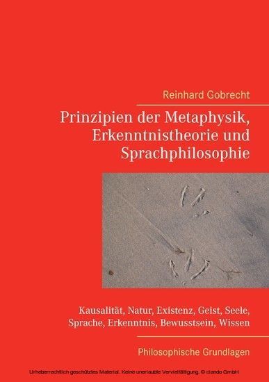 Prinzipien der Metaphysik, Erkenntnistheorie und Sprachphilosophie main product photo