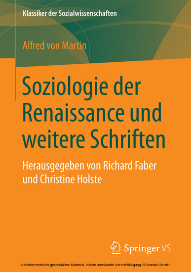 Soziologie der Renaissance und weitere Schriften main product photo