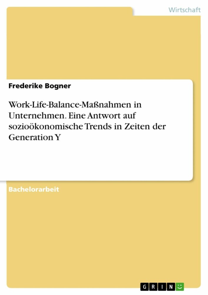 Work-Life-Balance-Maßnahmen in Unternehmen. Eine Antwort auf sozioökonomische Trends in Zeiten der Generation Y main product photo
