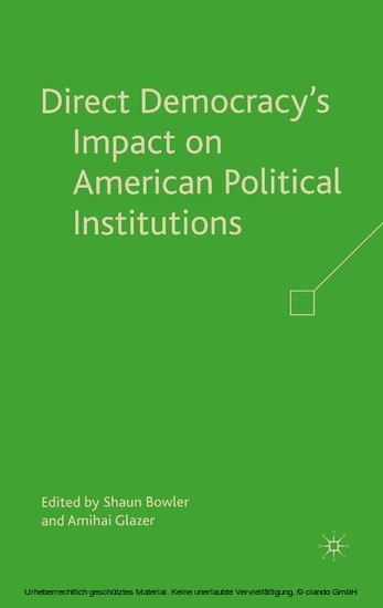 Direct Democracy's Impact on American Political Institutions main product photo