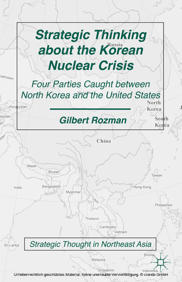 Strategic Thinking about the Korean Nuclear Crisis main product photo