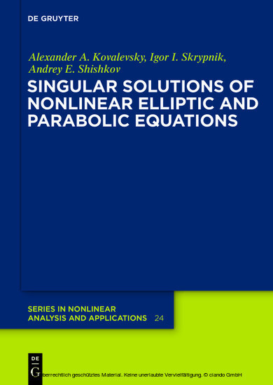 Singular Solutions of Nonlinear Elliptic and Parabolic Equations main product photo