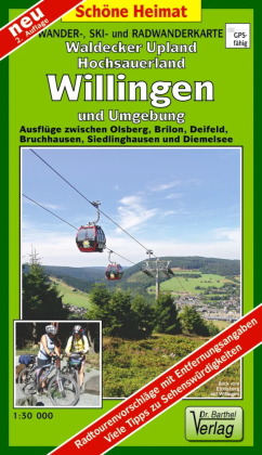 Doktor Barthel Karte Wander-, Ski- und Radwanderkarte Waldecker Upland, Hochsauerland, Willingen und Umgebung