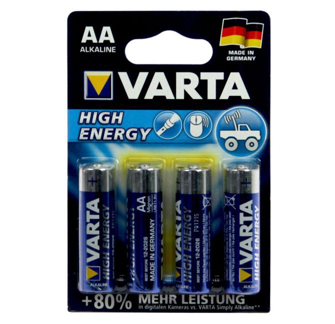 Batterie Varta Alkaline High Energy LR6 AA Mignon, 1,5 V, 4er main product photo