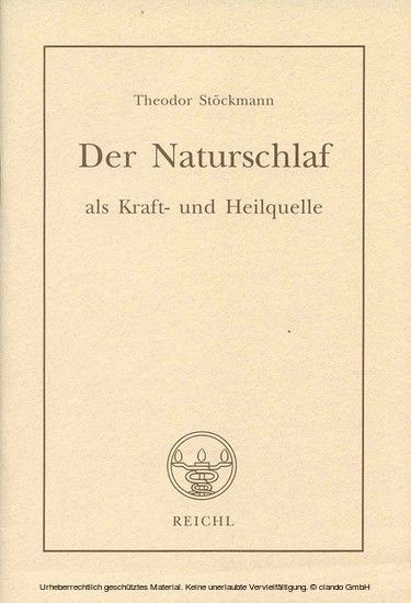 Der Naturschlaf als Kraft- und Heilquelle main product photo