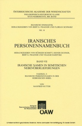 Iranisches Personennamenbuch Band VII/Faszikel 2:Iranische Namen in Semitischen Nebenüberlieferungen