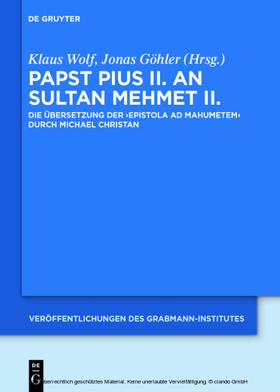 Papst Pius II. an Sultan Mehmet II. main product photo
